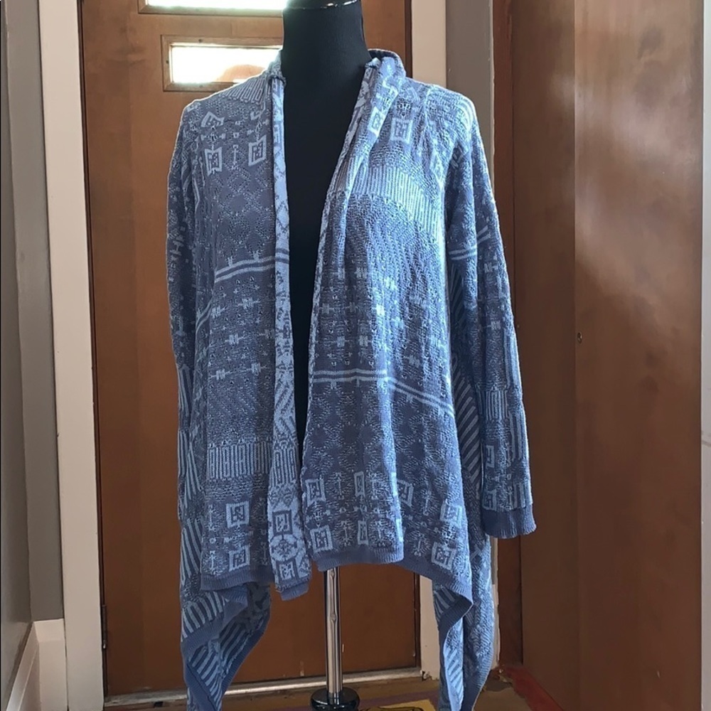 Sun & shadows blue drape front cardigan